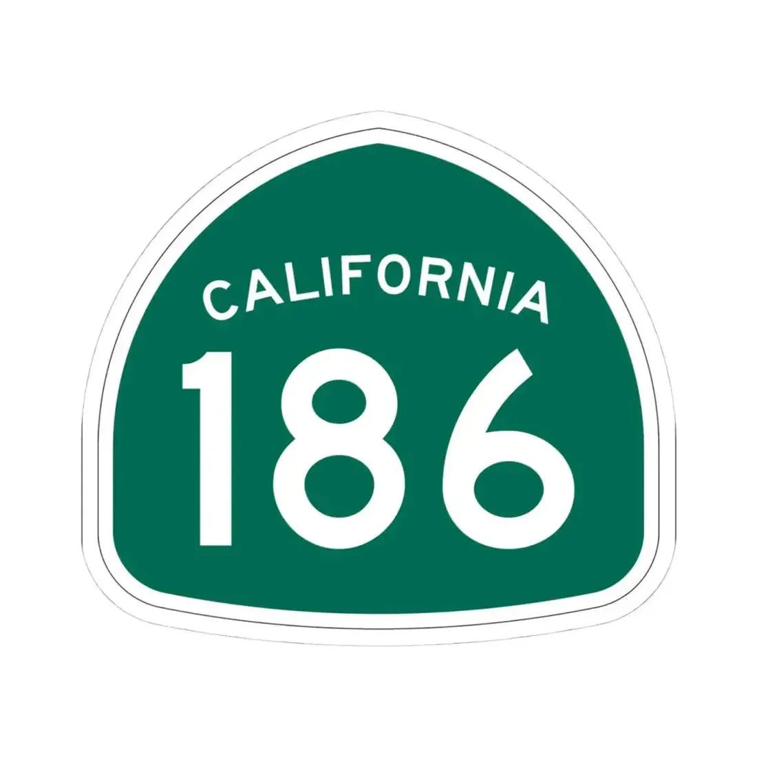 California 186 (California) (Road Sign) STICKER Vinyl Kiss-Cut Decal 4 Inch White - The Sticker Space