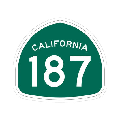 California 187 (California) (Road Sign) STICKER Vinyl Kiss-Cut Decal 4 Inch White - The Sticker Space