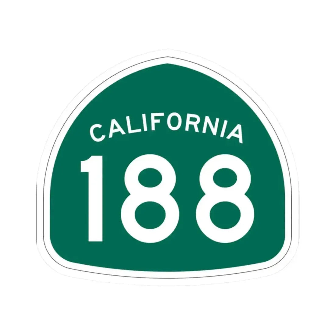 California 188 (California) (Road Sign) STICKER Vinyl Kiss-Cut Decal 2 Inch White - The Sticker Space