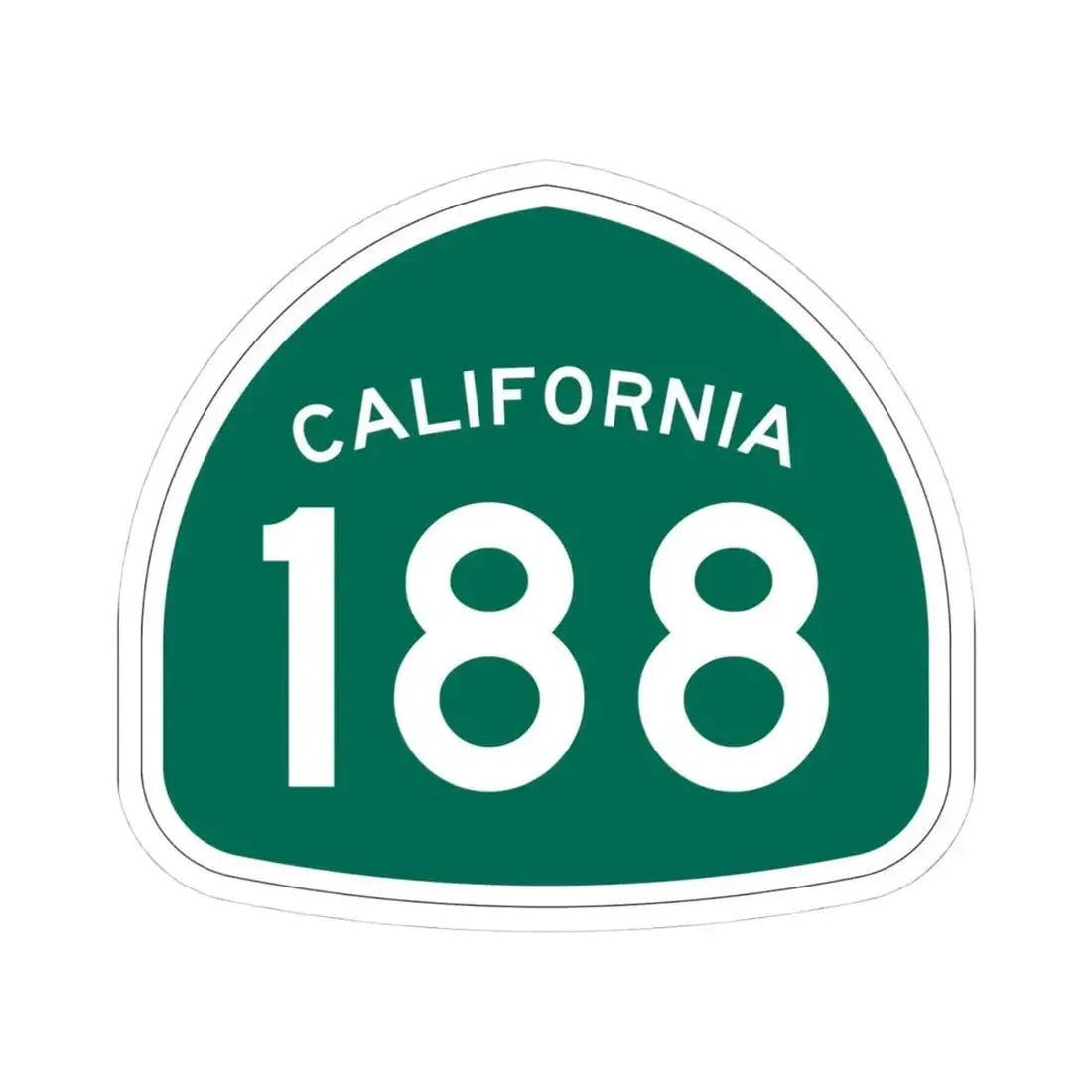 California 188 (California) (Road Sign) STICKER Vinyl Kiss-Cut Decal 4 Inch White - The Sticker Space