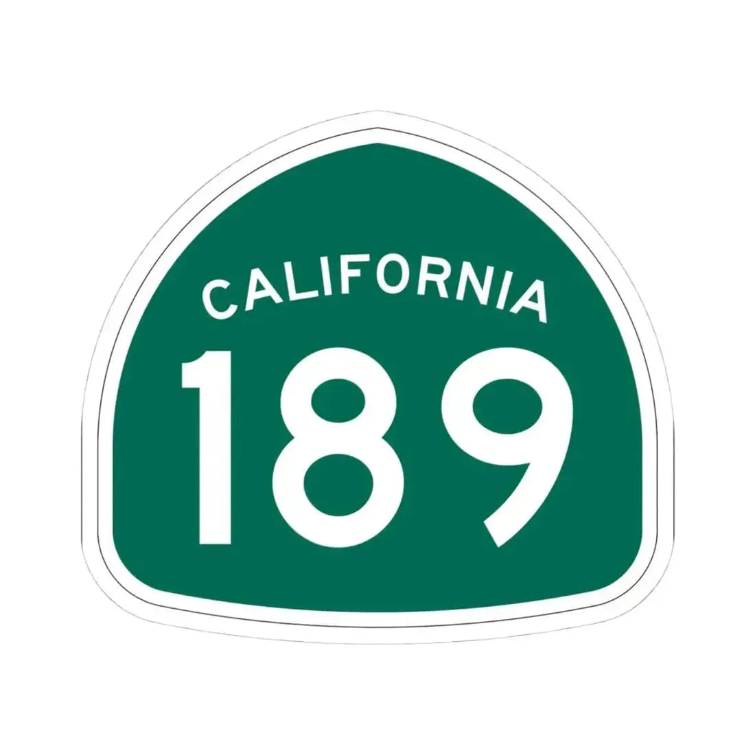 California 189 (California) (Road Sign) STICKER Vinyl Kiss-Cut Decal 4 Inch White - The Sticker Space