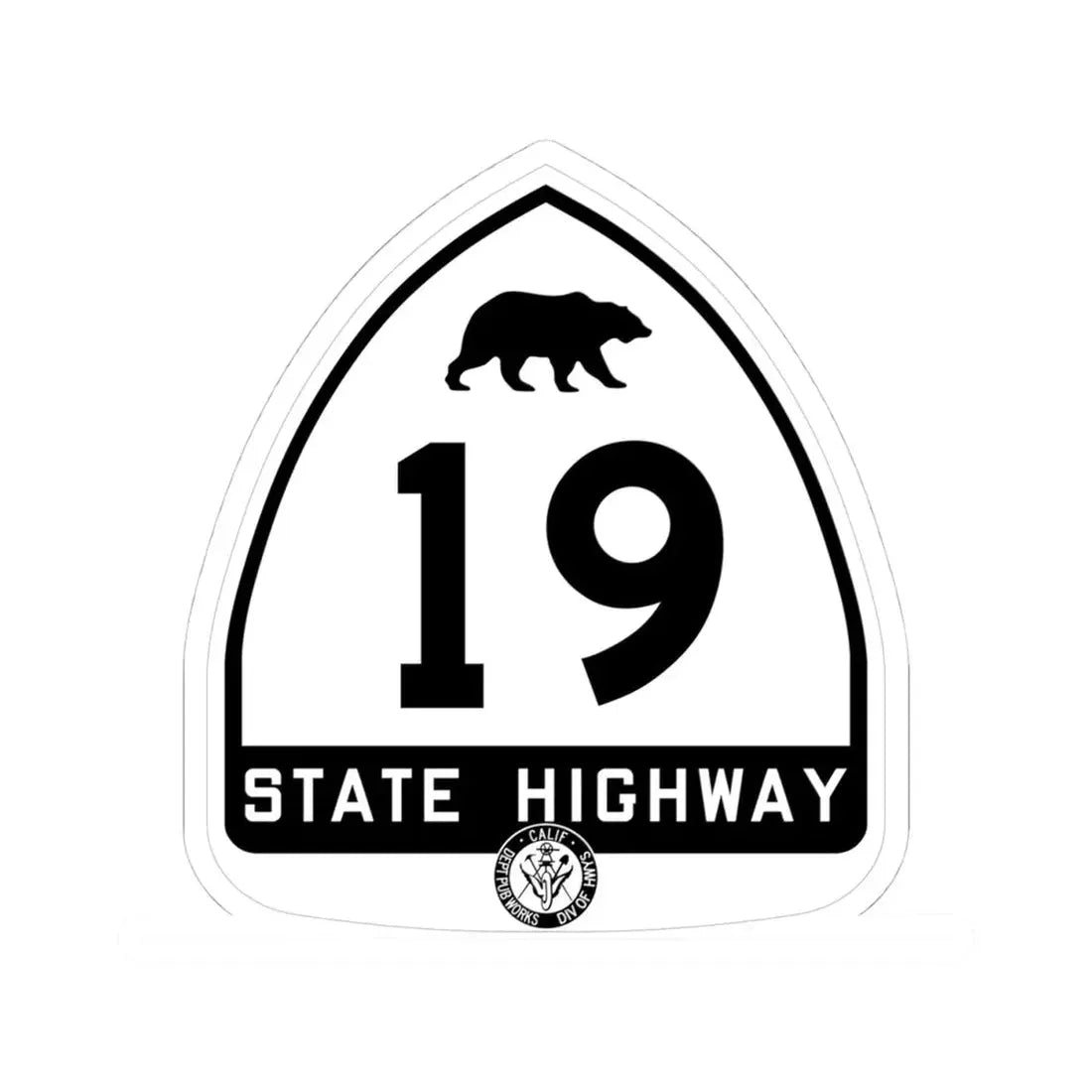 California 19 1948 (California) (Road Sign) STICKER Vinyl Kiss-Cut Decal 4 Inch White - The Sticker Space