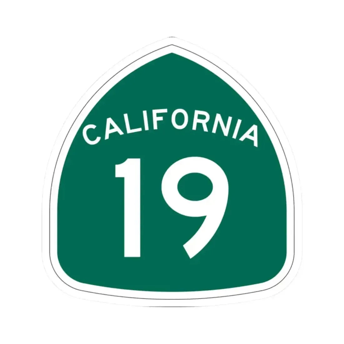 California 19 (California) (Road Sign) STICKER Vinyl Kiss-Cut Decal 2 Inch White - The Sticker Space