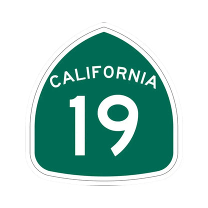 California 19 (California) (Road Sign) STICKER Vinyl Kiss-Cut Decal 2 Inch White - The Sticker Space