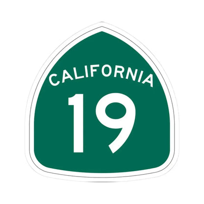 California 19 (California) (Road Sign) STICKER Vinyl Kiss-Cut Decal 3 Inch White - The Sticker Space