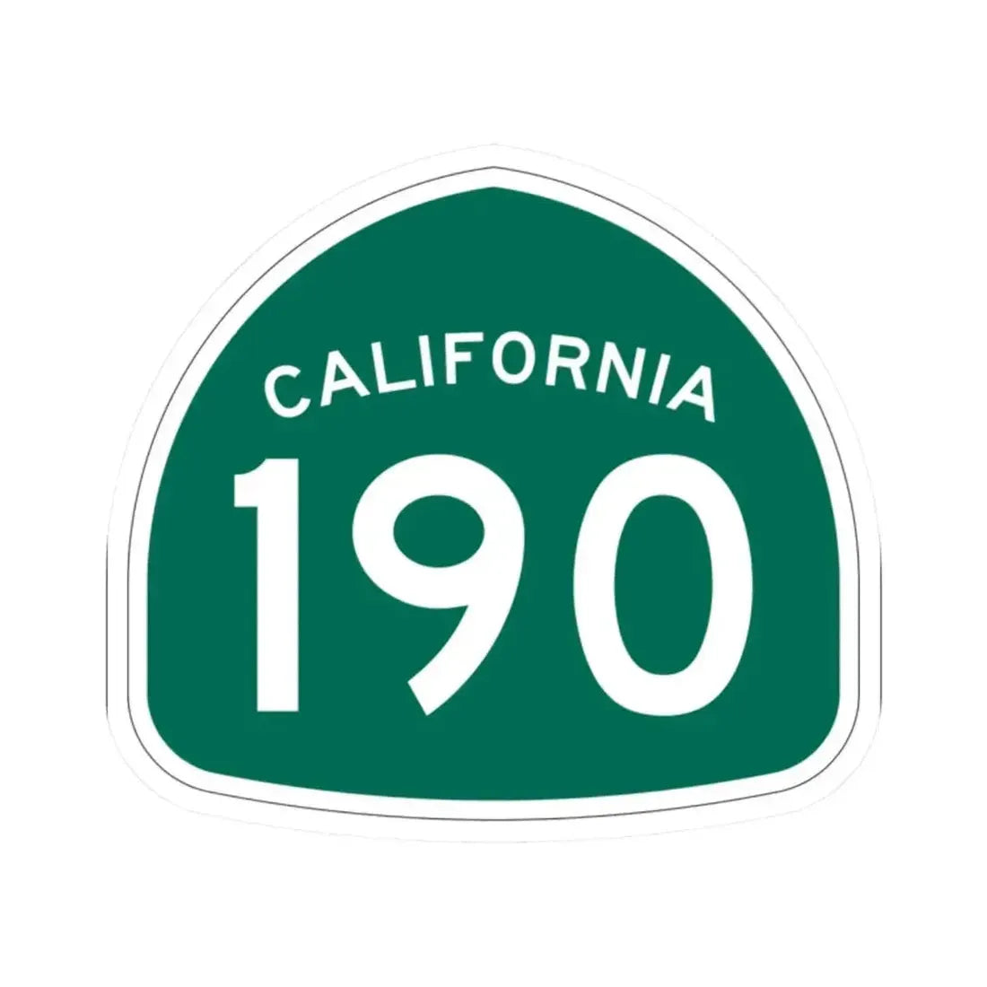 California 190 (California) (Road Sign) STICKER Vinyl Kiss-Cut Decal 2 Inch White - The Sticker Space