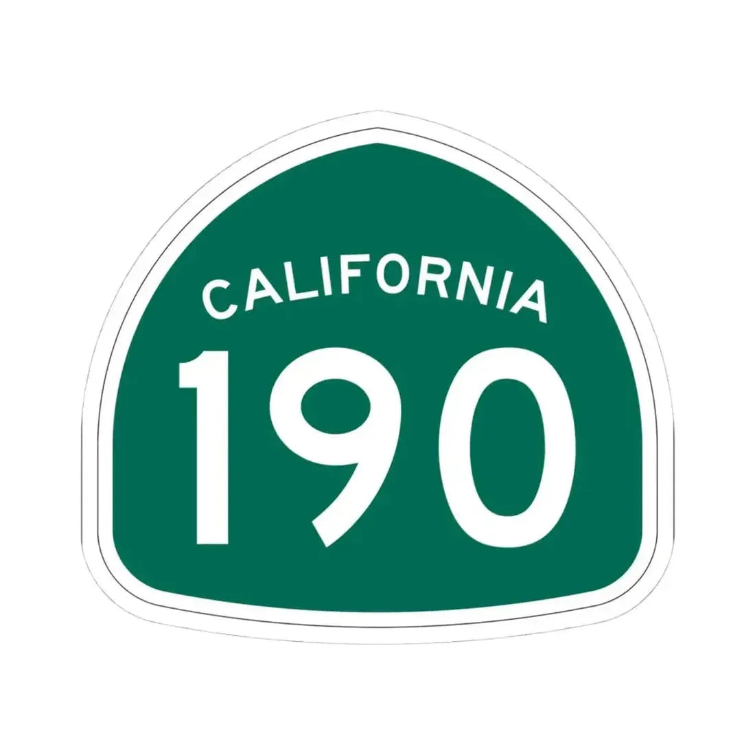 California 190 (California) (Road Sign) STICKER Vinyl Kiss-Cut Decal 4 Inch White - The Sticker Space