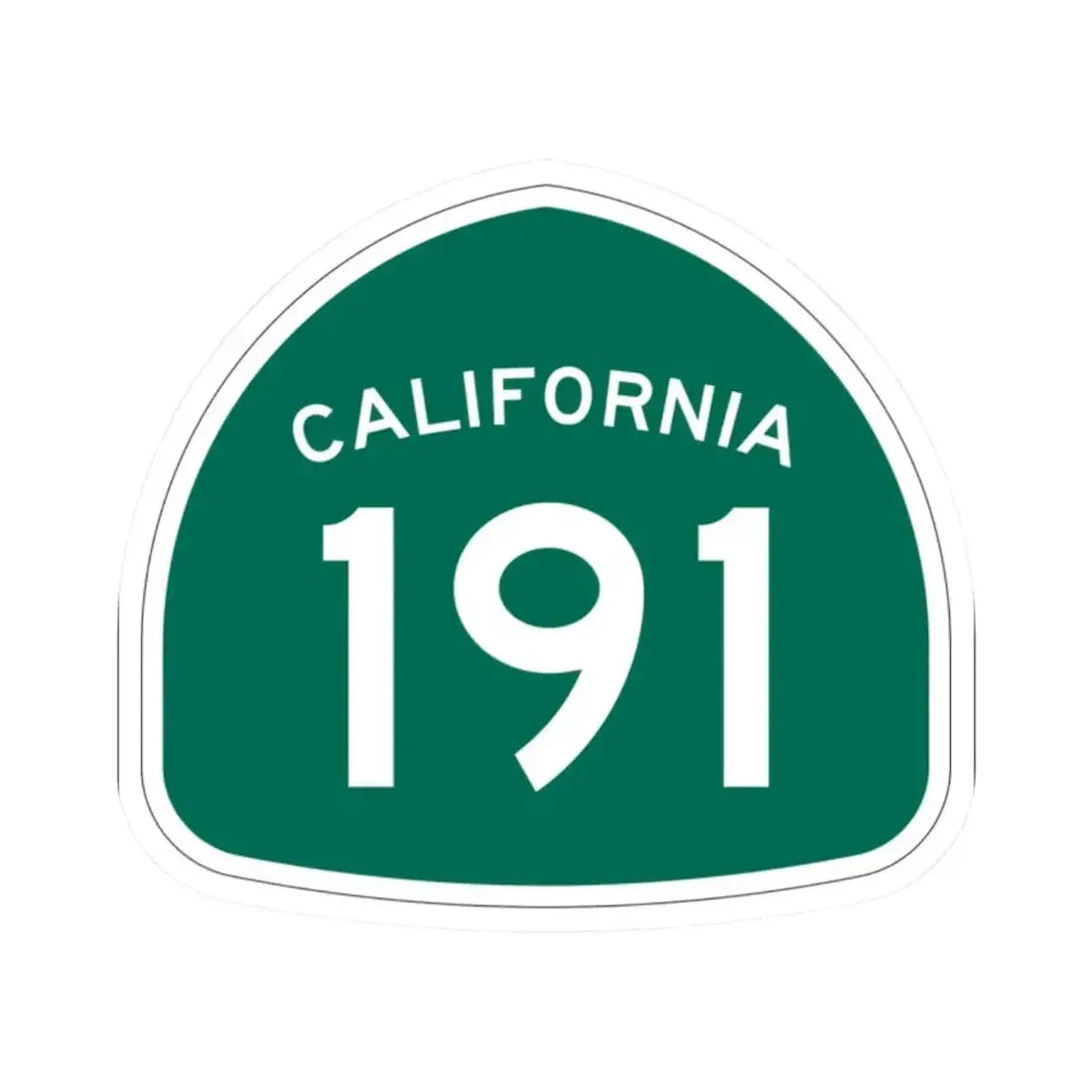 California 191 (California) (Road Sign) STICKER Vinyl Kiss-Cut Decal 2 Inch White - The Sticker Space