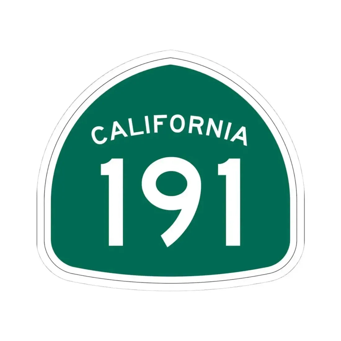 California 191 (California) (Road Sign) STICKER Vinyl Kiss-Cut Decal 4 Inch White - The Sticker Space