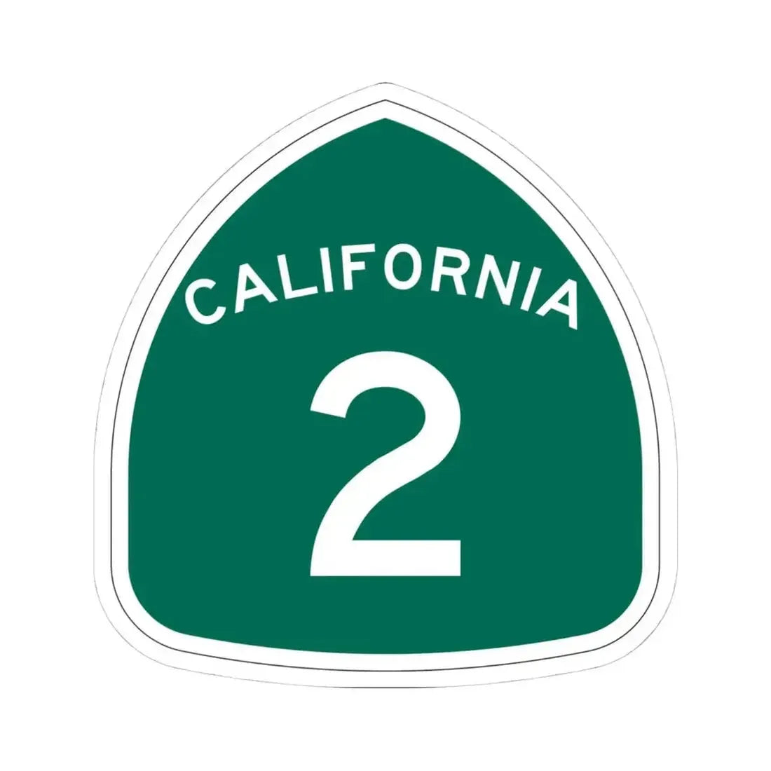 California 2 (California) (Road Sign) STICKER Vinyl Kiss-Cut Decal 4 Inch White - The Sticker Space
