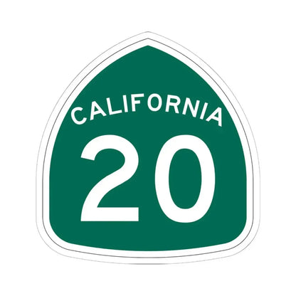 California 20 (California) (Road Sign) STICKER Vinyl Kiss-Cut Decal 6 Inch White - The Sticker Space
