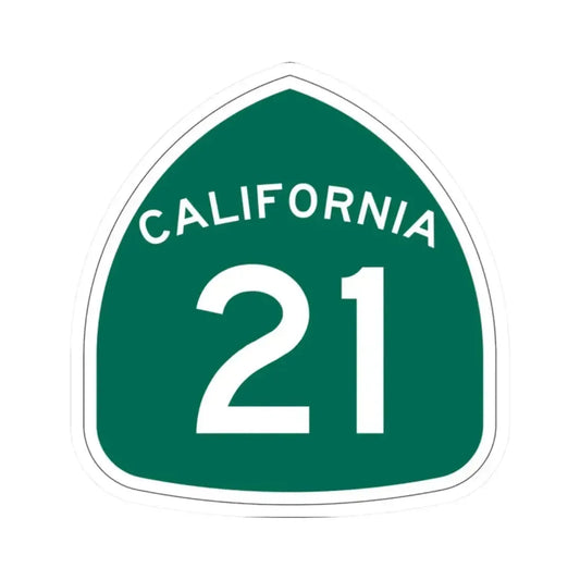 California 21 (California) (Road Sign) STICKER Vinyl Kiss-Cut Decal 2 Inch White - The Sticker Space