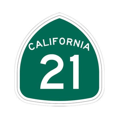 California 21 (California) (Road Sign) STICKER Vinyl Kiss-Cut Decal 6 Inch White - The Sticker Space