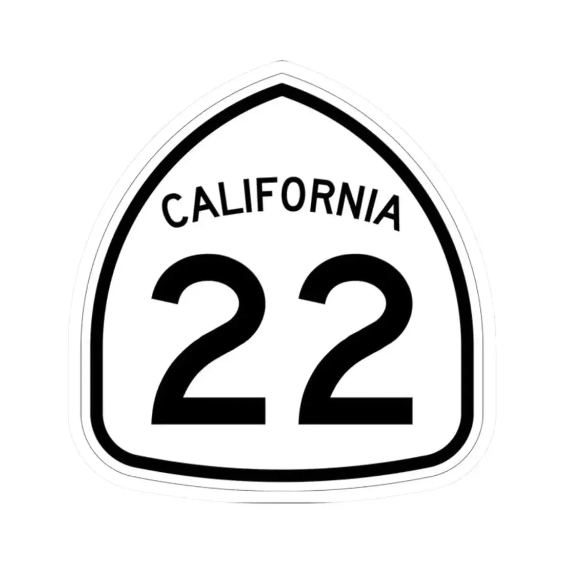 California 22 1957 (California) (Road Sign) STICKER Vinyl Kiss-Cut Decal 2 Inch White - The Sticker Space
