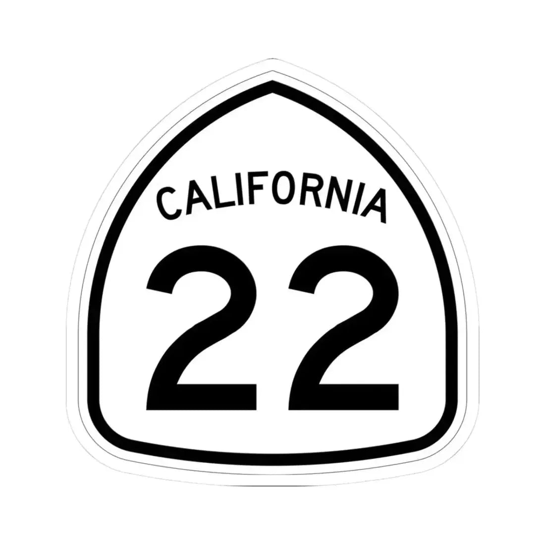 California 22 1957 (California) (Road Sign) STICKER Vinyl Kiss-Cut Decal 3 Inch White - The Sticker Space