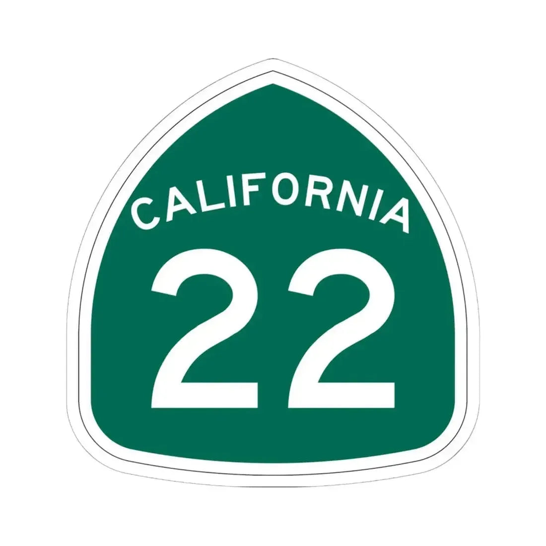 California 22 (California) (Road Sign) STICKER Vinyl Kiss-Cut Decal 6 Inch White - The Sticker Space