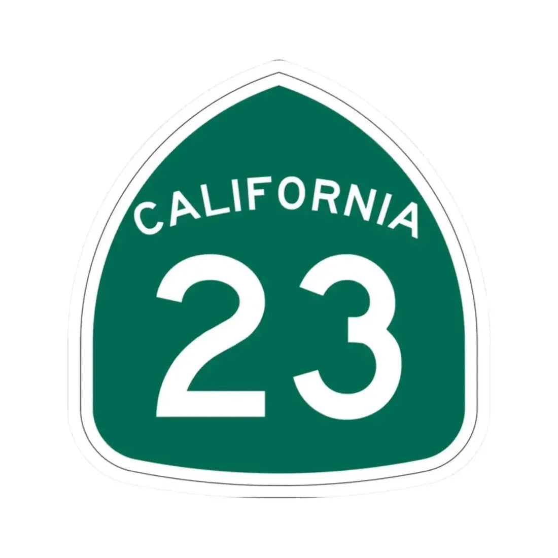 California 23 (California) (Road Sign) STICKER Vinyl Kiss-Cut Decal 2 Inch White - The Sticker Space