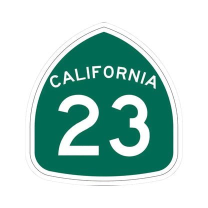 California 23 (California) (Road Sign) STICKER Vinyl Kiss-Cut Decal 3 Inch White - The Sticker Space
