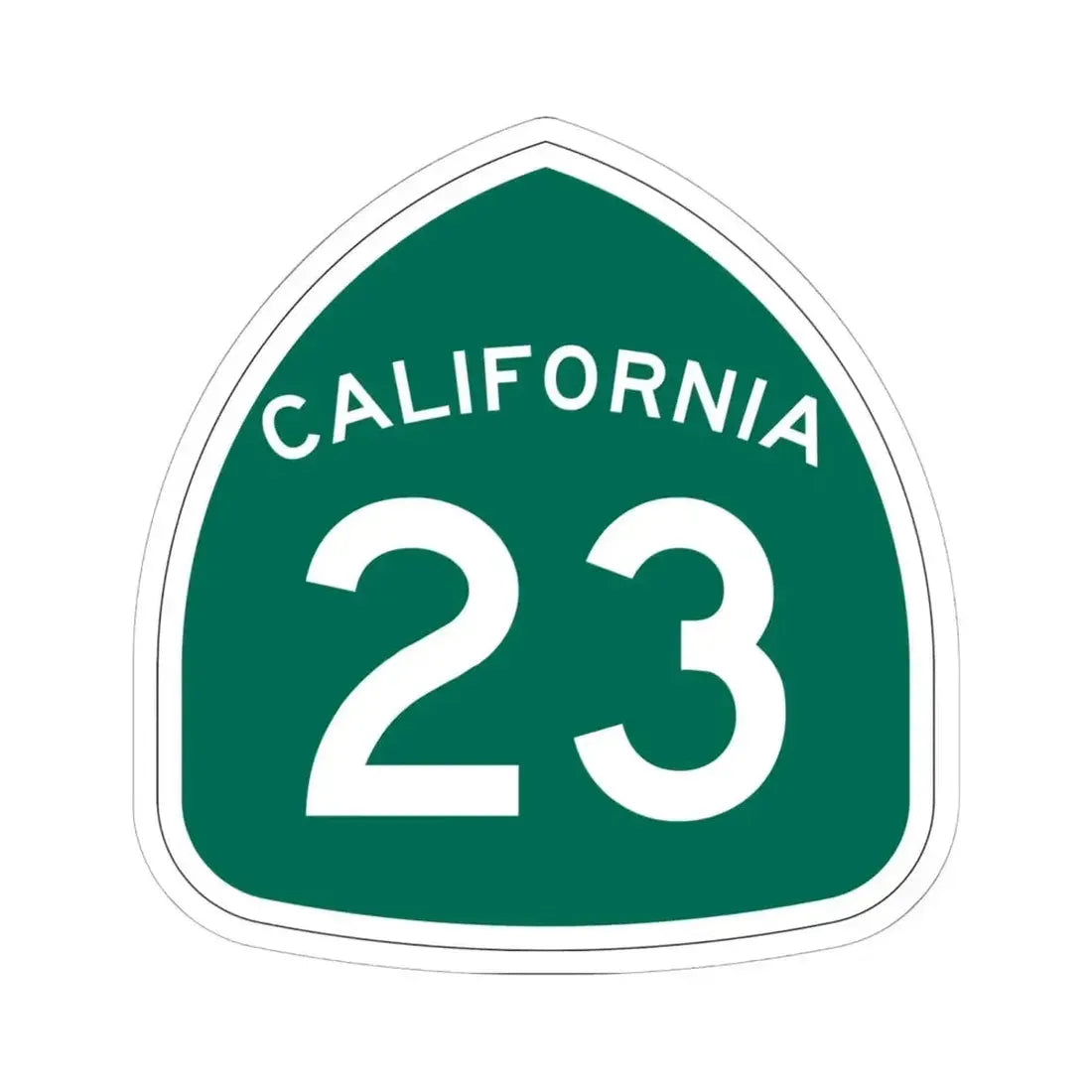 California 23 (California) (Road Sign) STICKER Vinyl Kiss-Cut Decal 6 Inch White - The Sticker Space