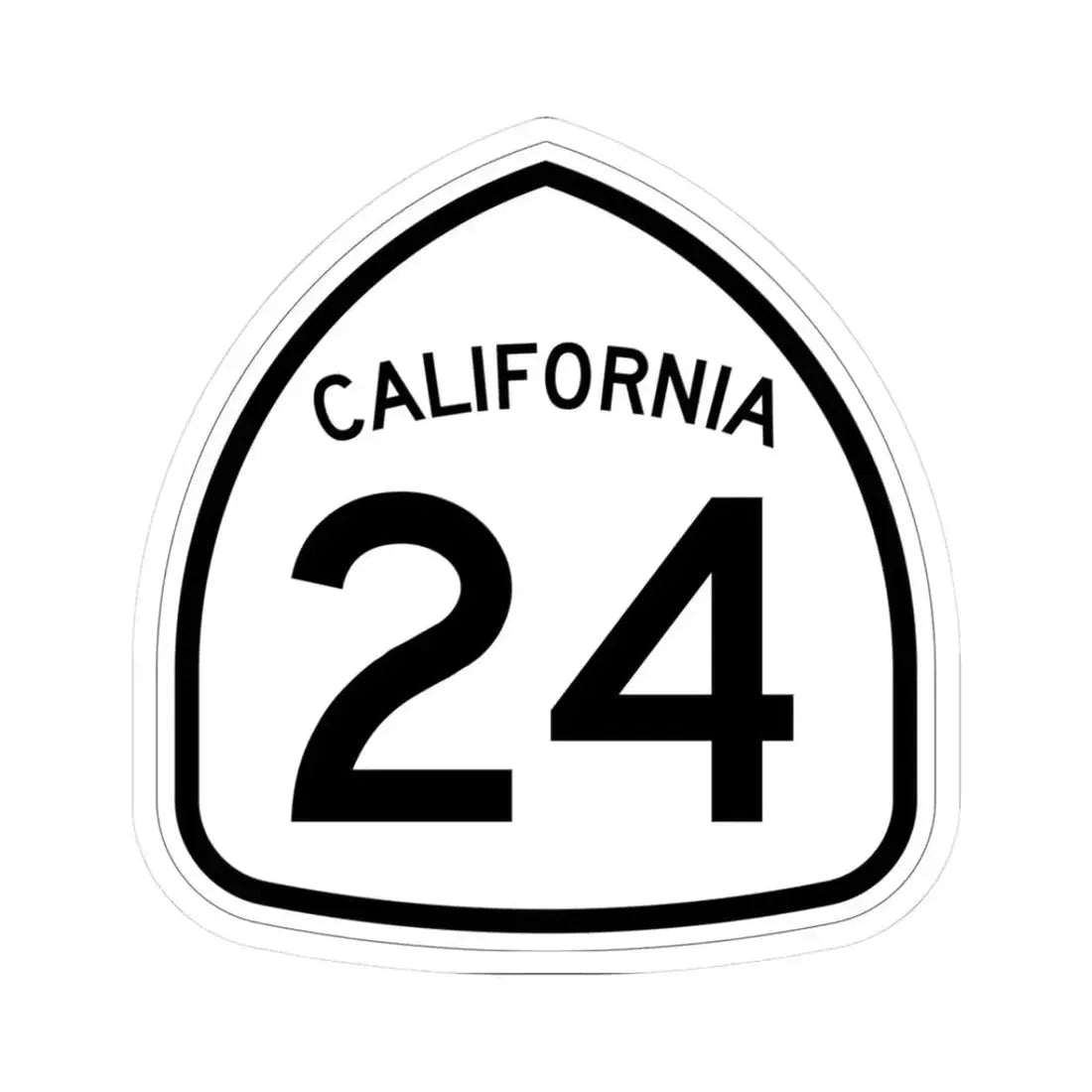 California 24 1957 (California) (Road Sign) STICKER Vinyl Kiss-Cut Decal 3 Inch White - The Sticker Space
