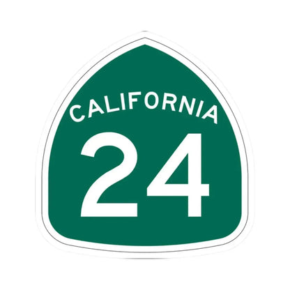 California 24 (California) (Road Sign) STICKER Vinyl Kiss-Cut Decal 2 Inch White - The Sticker Space