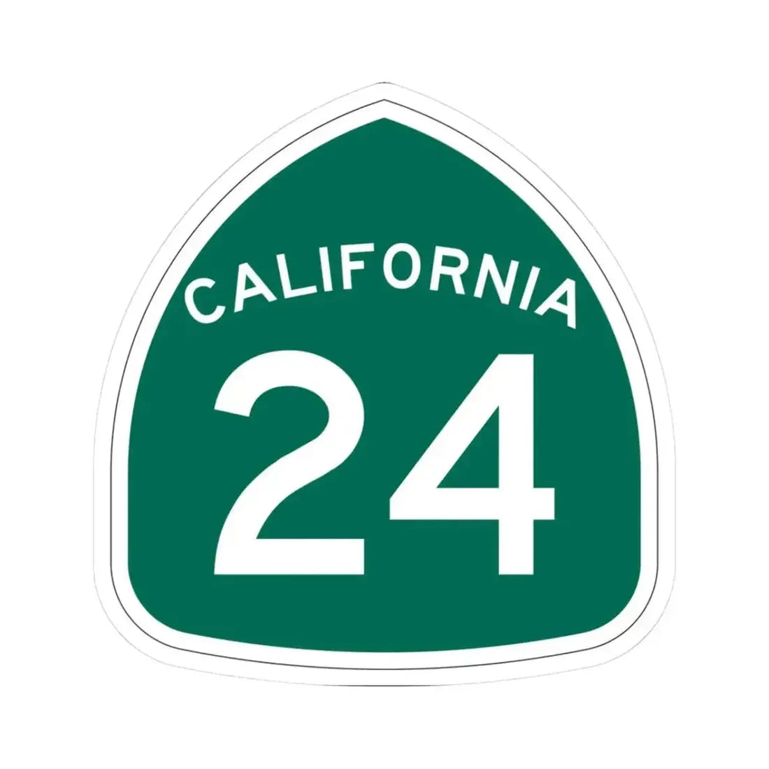 California 24 (California) (Road Sign) STICKER Vinyl Kiss-Cut Decal 3 Inch White - The Sticker Space