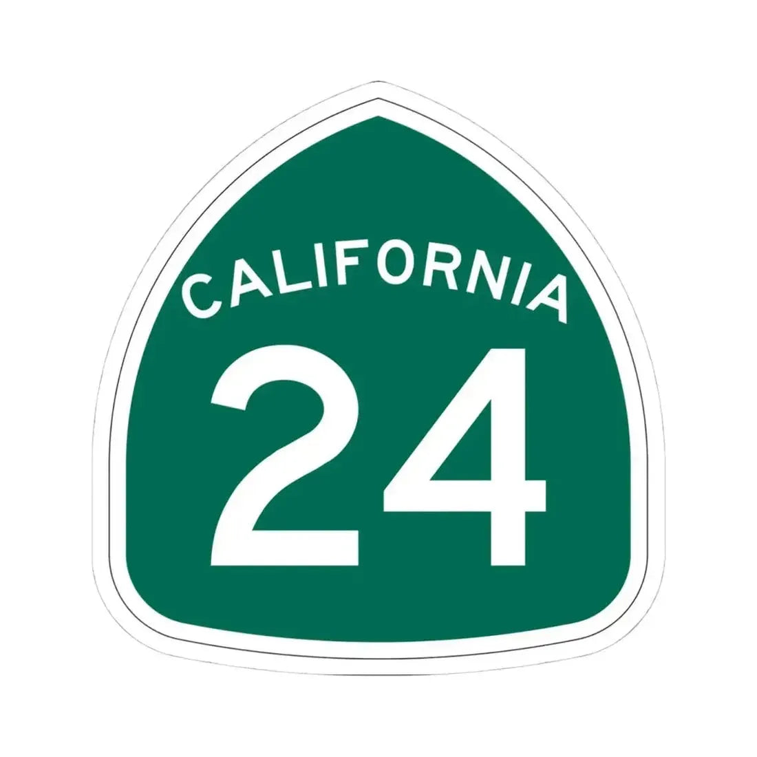 California 24 (California) (Road Sign) STICKER Vinyl Kiss-Cut Decal 4 Inch White - The Sticker Space