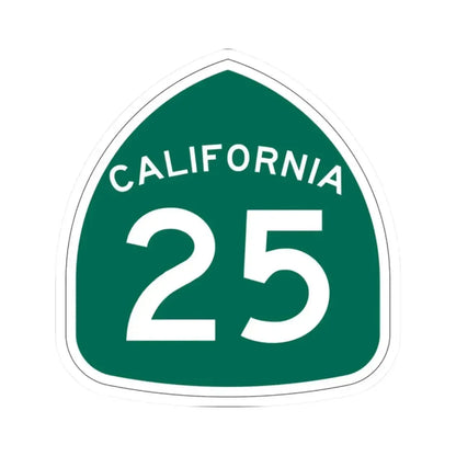 California 25 (California) (Road Sign) STICKER Vinyl Kiss-Cut Decal 2 Inch White - The Sticker Space