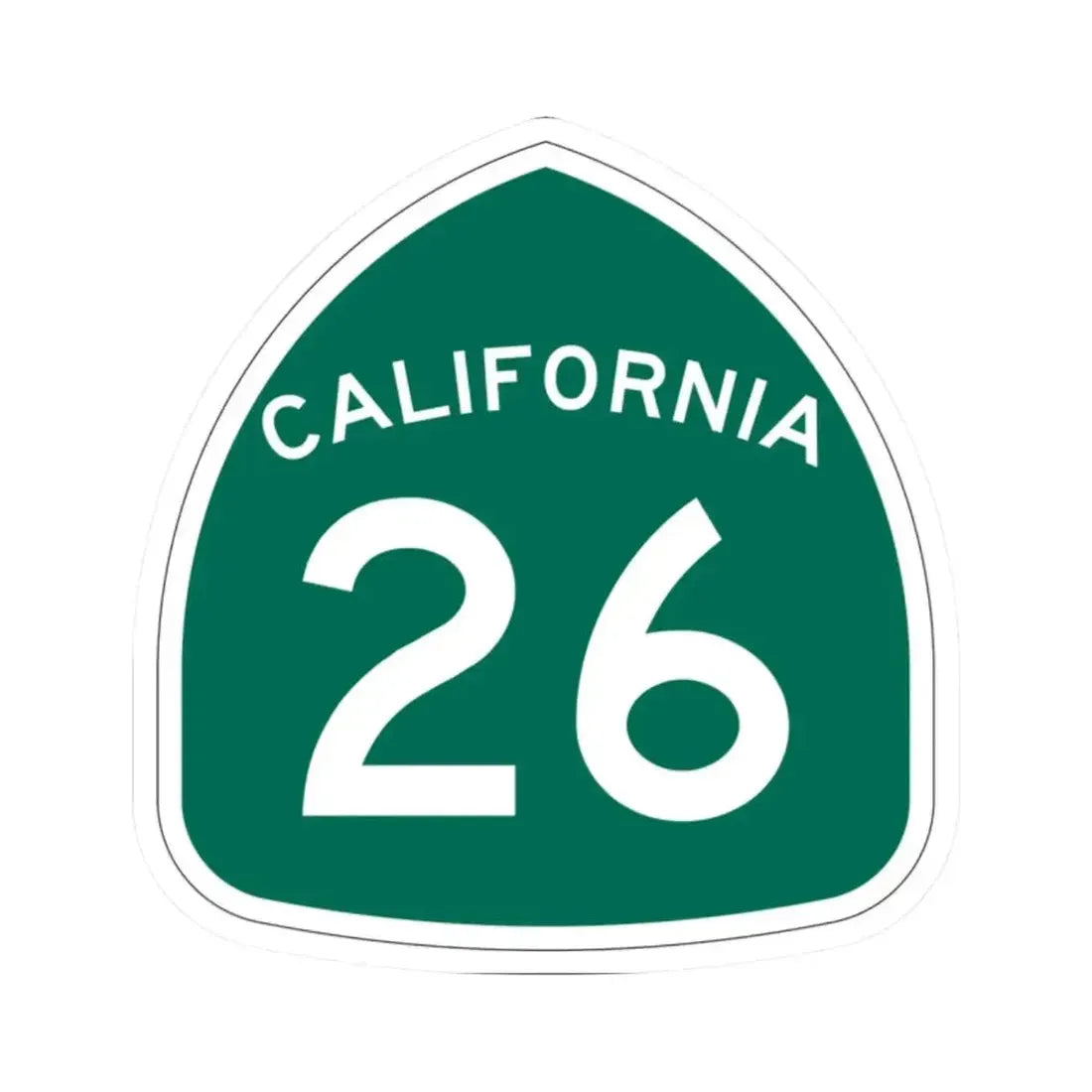 California 26 (California) (Road Sign) STICKER Vinyl Kiss-Cut Decal 2 Inch White - The Sticker Space