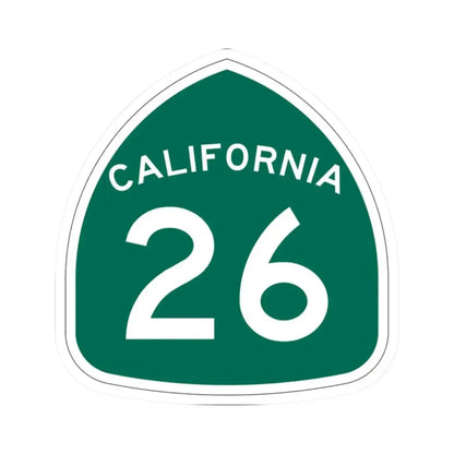 California 26 (California) (Road Sign) STICKER Vinyl Kiss-Cut Decal 2 Inch White - The Sticker Space