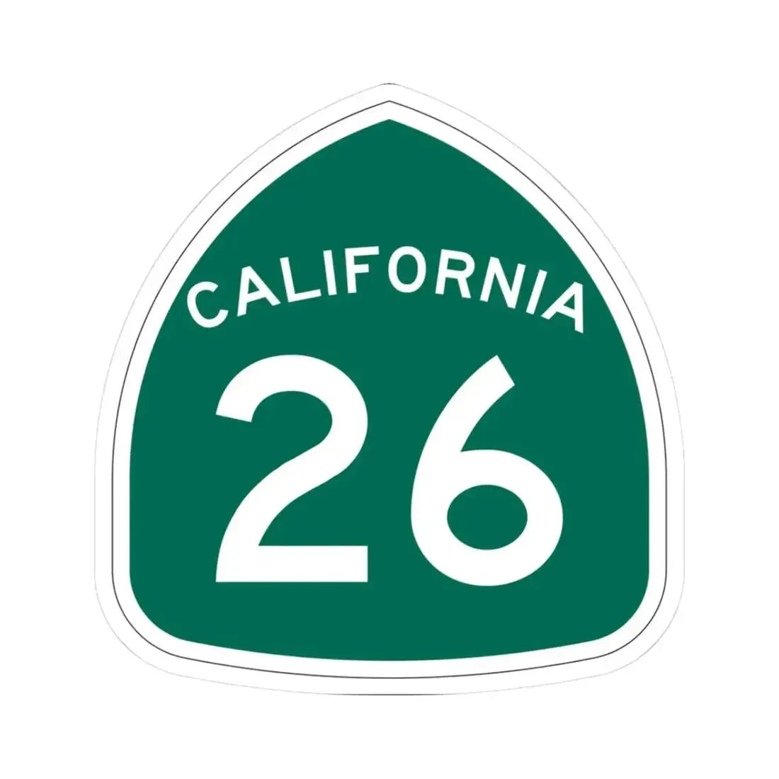 California 26 (California) (Road Sign) STICKER Vinyl Kiss-Cut Decal 3 Inch White - The Sticker Space