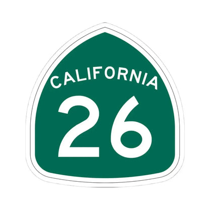 California 26 (California) (Road Sign) STICKER Vinyl Kiss-Cut Decal 4 Inch White - The Sticker Space