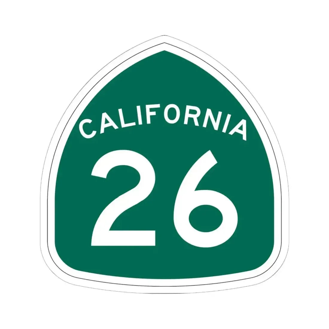 California 26 (California) (Road Sign) STICKER Vinyl Kiss-Cut Decal 6 Inch White - The Sticker Space
