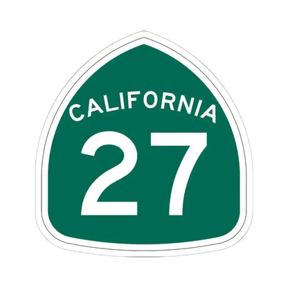 California 27 (California) (Road Sign) STICKER Vinyl Kiss-Cut Decal 6 Inch White - The Sticker Space