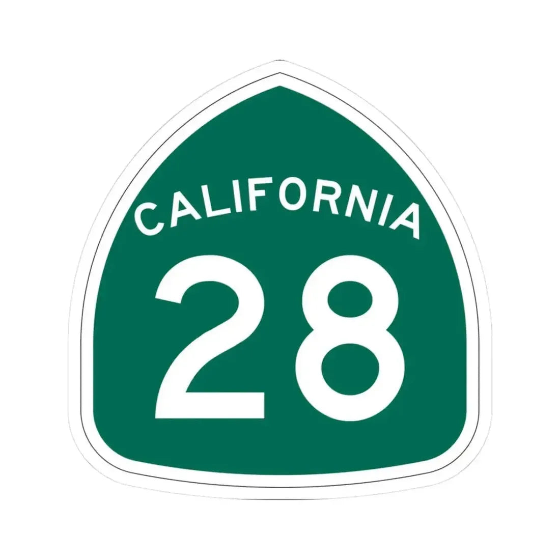 California 28 (California) (Road Sign) STICKER Vinyl Kiss-Cut Decal 3 Inch White - The Sticker Space
