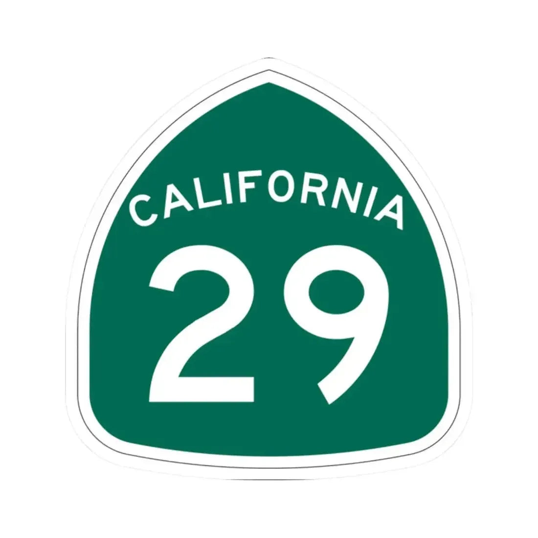 California 29 (California) (Road Sign) STICKER Vinyl Kiss-Cut Decal 2 Inch White - The Sticker Space
