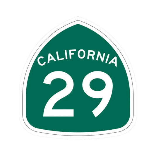 California 29 (California) (Road Sign) STICKER Vinyl Kiss-Cut Decal 2 Inch White - The Sticker Space