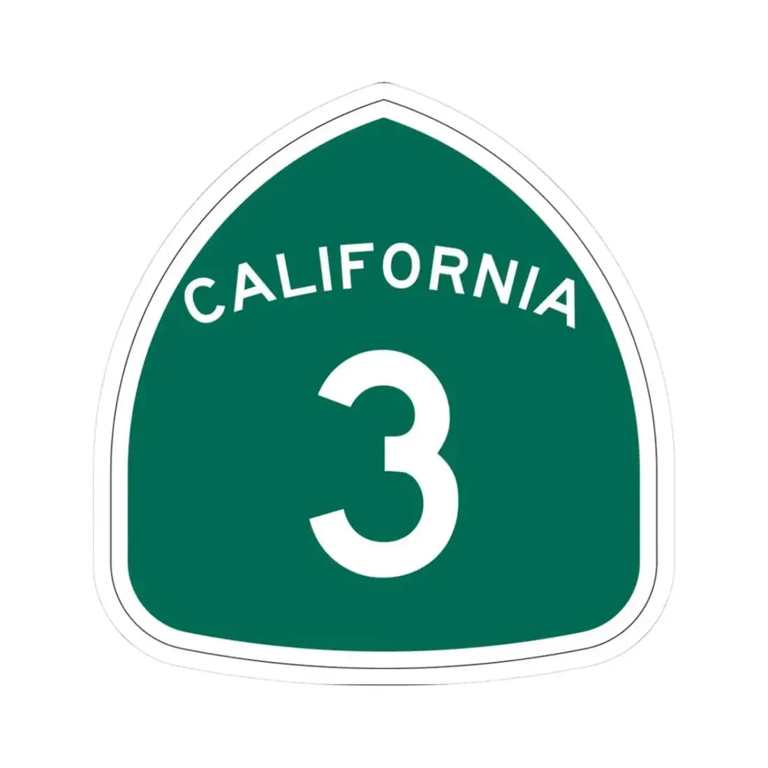 California 3 (California) (Road Sign) STICKER Vinyl Kiss-Cut Decal 3 Inch White - The Sticker Space