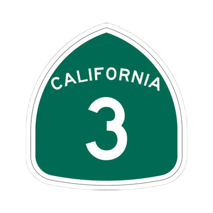 California 3 (California) (Road Sign) STICKER Vinyl Kiss-Cut Decal 4 Inch White - The Sticker Space