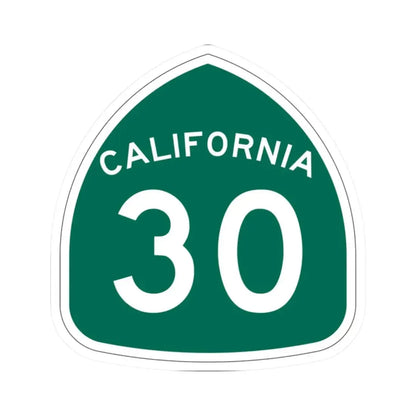 California 30 (California) (Road Sign) STICKER Vinyl Kiss-Cut Decal 2 Inch White - The Sticker Space