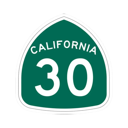 California 30 (California) (Road Sign) STICKER Vinyl Kiss-Cut Decal 2 Inch White - The Sticker Space