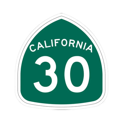 California 30 (California) (Road Sign) STICKER Vinyl Kiss-Cut Decal 3 Inch White - The Sticker Space
