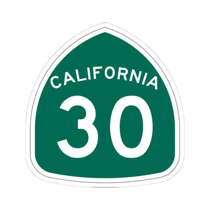 California 30 (California) (Road Sign) STICKER Vinyl Kiss-Cut Decal 4 Inch White - The Sticker Space