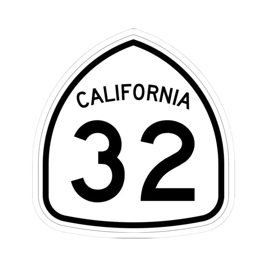 California 32 1957 (California) (Road Sign) STICKER Vinyl Kiss-Cut Decal 3 Inch White - The Sticker Space