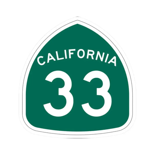 California 33 (California) (Road Sign) STICKER Vinyl Kiss-Cut Decal 2 Inch White - The Sticker Space