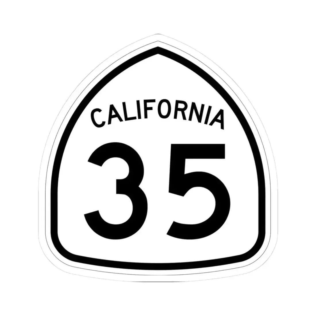 California 35 1957 (California) (Road Sign) STICKER Vinyl Kiss-Cut Decal 3 Inch White - The Sticker Space