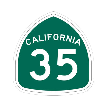 California 35 (California) (Road Sign) STICKER Vinyl Kiss-Cut Decal 4 Inch White - The Sticker Space