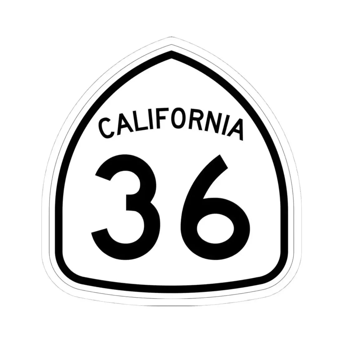 California 36 1957 (California) (Road Sign) STICKER Vinyl Kiss-Cut Decal 4 Inch White - The Sticker Space