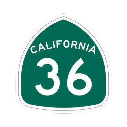 California 36 (California) (Road Sign) STICKER Vinyl Kiss-Cut Decal 2 Inch White - The Sticker Space