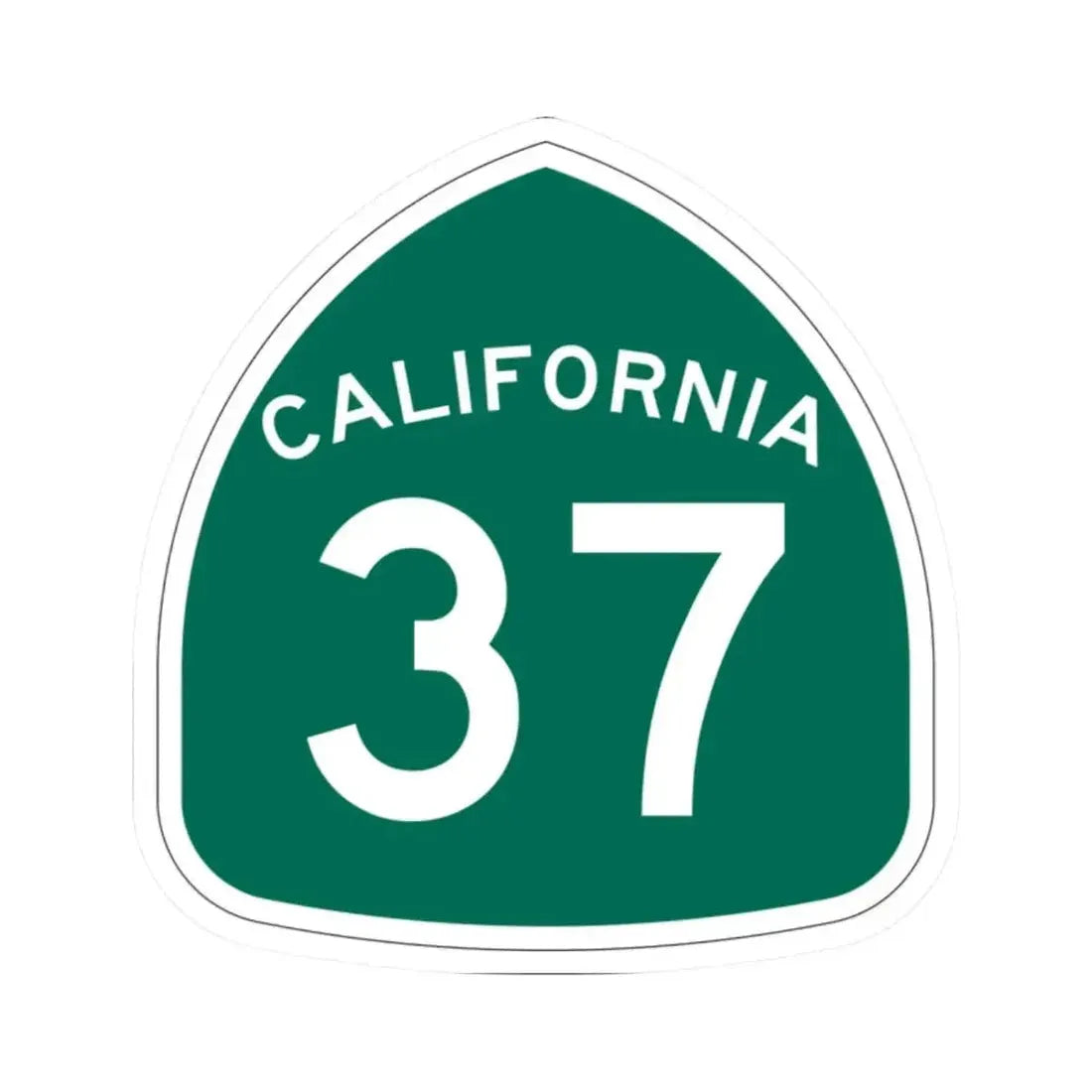 California 37 (California) (Road Sign) STICKER Vinyl Kiss-Cut Decal 2 Inch White - The Sticker Space